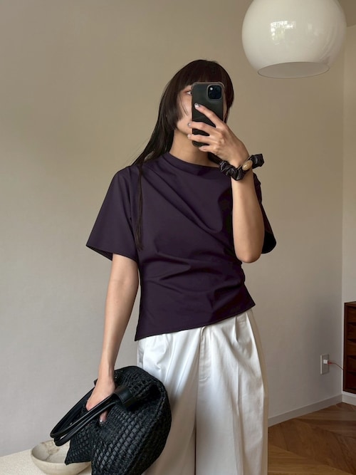 エムドット　em. アシメントリーカットソー セール】アシメヘムデザインカット 139044（Tシャツ/カットソー