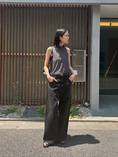 Middle straight black denim ミドルストレートブラックデニム
