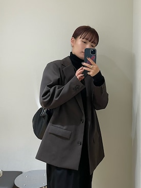 「バック」｜「アイテム（ジャケット/アウター）」を使った、RIM.ARK staffさん（レディース・160cm）の冬コーディネート