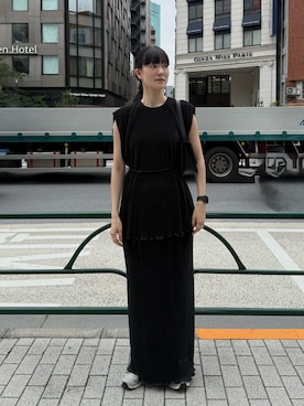 「アイテム（ドレス）」を使った、RIM.ARK staffさん（レディース・169cm）の夏コーディネート