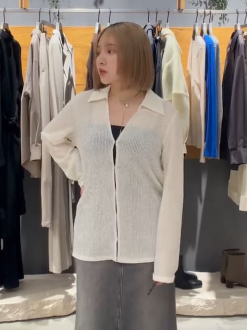 Sheer lace hook tops シアー レース ホック トップス（シャツ