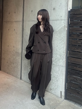 「アイテム（クラッチバッグ）」を使った、RIM.ARK staffさん（レディース・164cm）の秋コーディネート