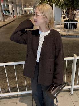 「アイテム（クラッチバッグ）」を使った、RIM.ARK staffさん（レディース・158cm）の秋コーディネート