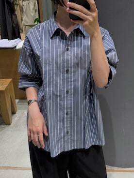 「RIM.ARK（リムアーク）のSerene over shirt(セリーンオーバーシャツ)（シャツ/ブラウス、その他）」を使った、RIM.ARK staffさん（レディース・164cm）の夏コーディネート