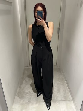 「150cm台コーデ」｜「アイテム（スラックス）」を使った、RIM.ARK staffさん（レディース・153cm）の春コーディネート