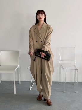 「アイテム（クラッチバッグ）」を使った、RIM.ARK staffさん（レディース・160cm）の秋コーディネート