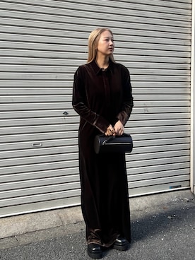 「アイテム（シャツワンピース）」を使った、RIM.ARK staffさん（レディース・158cm）の秋コーディネート