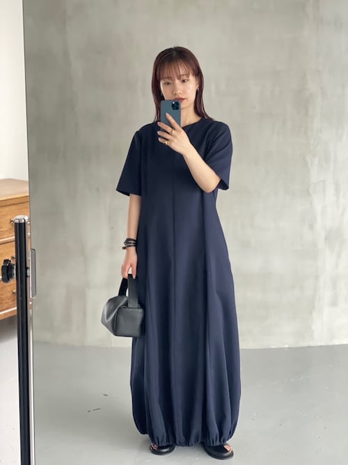 RIM.ARK リムアーク　ロングワンピース　Aラインワンピース　ブラック RIM.ARK リムアーク ワンピース RIM.ARK リムアーク ロングワンピース