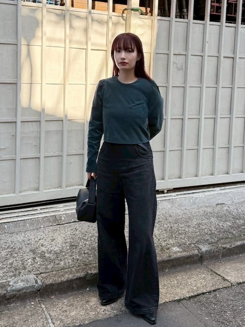 Middle straight black denim ミドルストレートブラックデニム（デニム