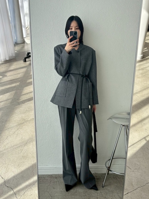 Metal belt box jacket メタルベルトボックスジャケット（ノーカラー