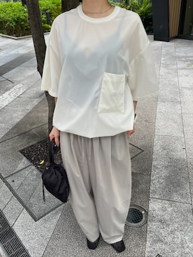 「RIM.ARK（リムアーク）のMesh shoes メッシュ シューズ（サンダル、ホワイト系）」を使った、RIM.ARK staffさん（レディース・170cm）の春コーディネート