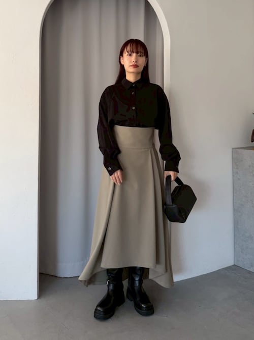 新品タグ付 定価5.5万 RIM.ARK リムアーク ロング ジャガードドレス Ruffle volume SK ラッフルボリュームスカート（スカート）｜RIM.ARK