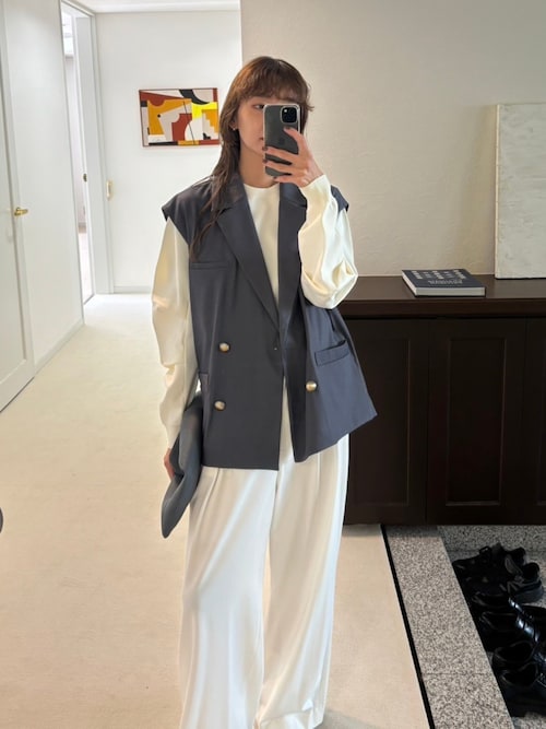 RIM.ARK オリーブグリーン ベスト・ジレ RIM.ARK ベスト ジレ 入学式 入園式 Preppy style vest プレッピー