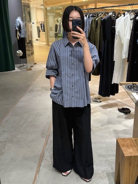 「RIM.ARK（リムアーク）のSerene over shirt(セリーンオーバーシャツ)（シャツ/ブラウス、その他）」を使った、RIM.ARK staffさん（レディース・164cm）の夏コーディネート