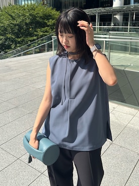 「アイテム（クラッチバッグ）」を使った、RIM.ARK staffさん（レディース・159cm）の夏コーディネート