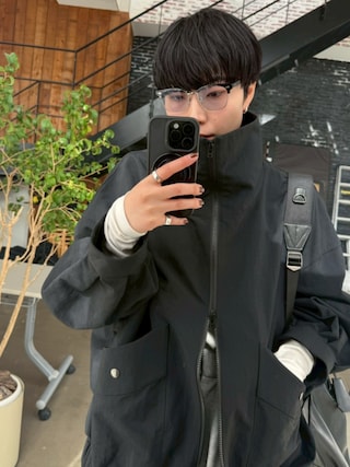 RIM.ARK 26SS W-zip stand collar JK ブラック RIM.ARK（リムアーク）の「W-zip stand collar JK ダブル ジップ