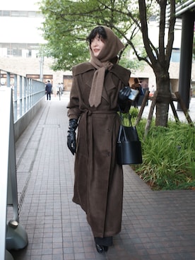 「アイテム（手袋）」を使った、RIM.ARK staffさん（レディース・160cm）の秋コーディネート