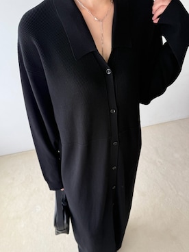 「RIM.ARK（リムアーク）のClassy work dress(クラッシー ワーク ドレス)（ドレス、ブラック系）」を使った、RIM.ARK staffさん（レディース・172cm）の秋コーディネート