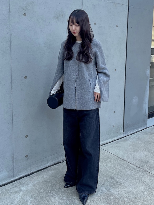 Middle straight black denim ミドルストレートブラックデニム（デニム