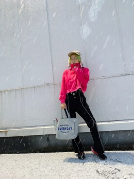 「RAY CASSIN（レイカズン）のアイテム（スウェット）」を使った、hirominadeさん（レディース・158cm）の冬コーディネート