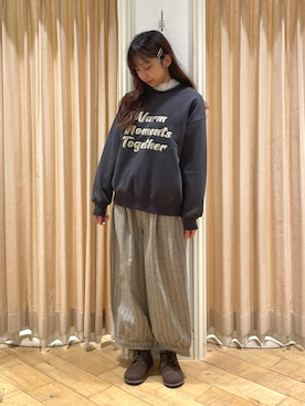 「アイテム（ドレスシューズ、ベージュ系）」を使った、ゆいさん（レディース・154cm）の冬コーディネート