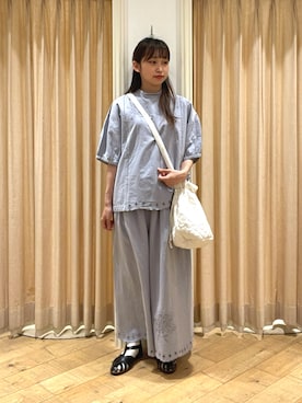 「TSUHARU by Samansa Mos2（ツハルバイサマンサモスモス）のアイテム（サンダル）」を使った、ゆいさん（レディース・154cm）の夏コーディネート