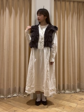 「TSUHARU by Samansa Mos2（ツハルバイサマンサモスモス）のアイテム（ワンピース/ドレス）」を使った、ゆいさん（レディース・154cm）の冬コーディネート