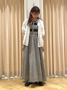 「シア―ブラウス」｜「アイテム（ワンピース/ドレス）」を使った、ゆいさん（レディース・154cm）の夏コーディネート