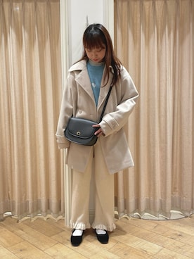 「ehka sopo（エヘカソポ）のアイテム（その他アウター）」を使った、ゆいさん（レディース・154cm）の冬コーディネート