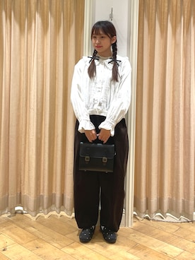 「アイテム（ドレスシューズ、グレー系）」を使った、ゆいさん（レディース・154cm）の冬コーディネート