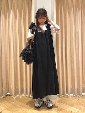 「ehka sopo（エヘカソポ）のくしゅくしゅギンガム厚底サンダル（サンダル）」を使った、ゆいさん（レディース・154cm）の夏コーディネート