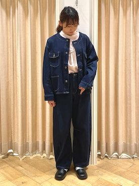 「サマンサ モスモス(Samansa Mos2)」｜「アイテム（デニムジャケット）」を使った、ゆいさん（レディース・154cm）の秋コーディネート