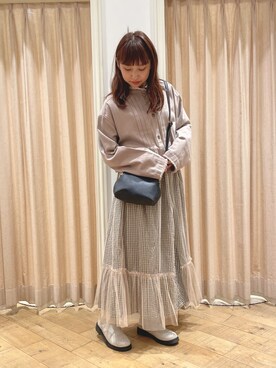 「秋」｜「アイテム（ノーカラージャケット）」を使った、ゆいさん（レディース・154cm）の秋コーディネート
