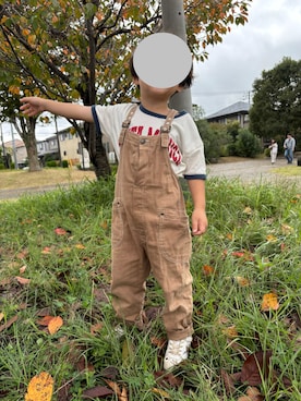 「アイテム（サロペット/オーバーオール）」を使った、MiTsuMuさん（キッズ・100cm）の秋コーディネート