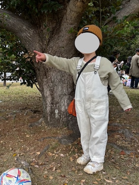 「アイテム（オールインワン・サロペット）」を使った、MiTsuMuさん（キッズ・100cm）の秋コーディネート