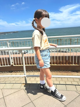 「アイテム（スニーカー）」を使った、MiTsuMuさん（キッズ・110cm）の夏コーディネート