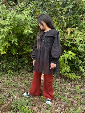 「アイテム（ワンピース/ドレス）」を使った、MiTsuMuさん（キッズ・131cm）の秋コーディネート