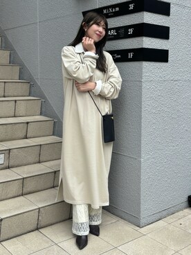 「LARUTA（ラルータ）の【LARUTA】ソフトレースカットソーパンツ（その他パンツ、ホワイト系）」を使った、yurie02082813さん（レディース・163cm）の冬コーディネート