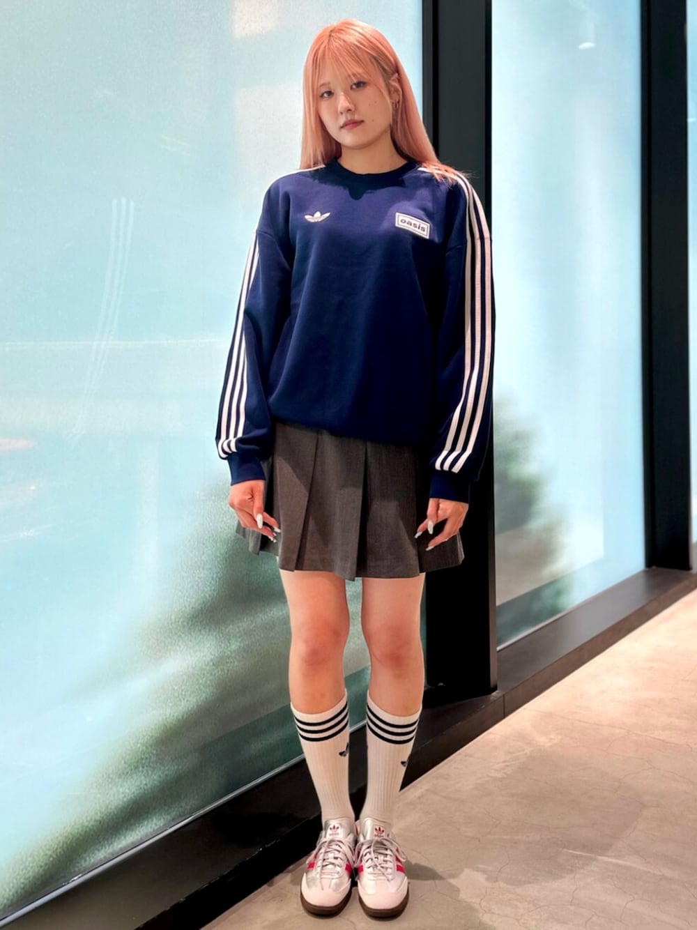 yone adidas oasis オーバーサイズクルーネックスウェットS adidas Originals × Oasis ツアー オーバーサイズ クルーネック