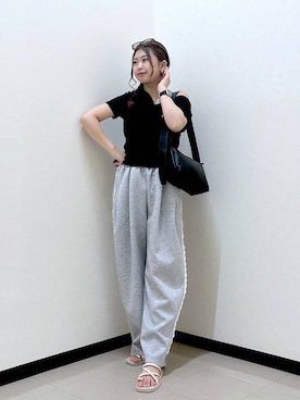 「LOWRYS FARM（ローリーズファーム）のアイテム（ショルダーバッグ）」を使った、もっちゃんさん（レディース・156cm）の夏コーディネート