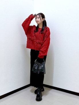 「アイテム（ポロシャツ）」を使った、もっちゃんさん（レディース・156cm）の冬コーディネート