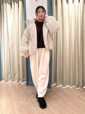 「アイテム（スウェットパンツ）」を使った、もっちゃんさん（レディース・156cm・20代）の秋コーディネート