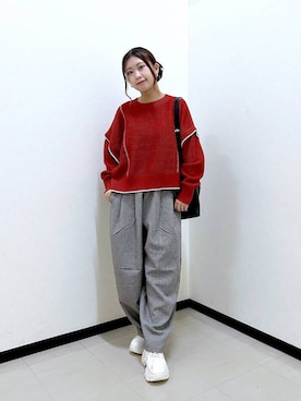 「アイテム（シュシュ）」を使った、もっちゃんさん（レディース・156cm・20代）の秋コーディネート