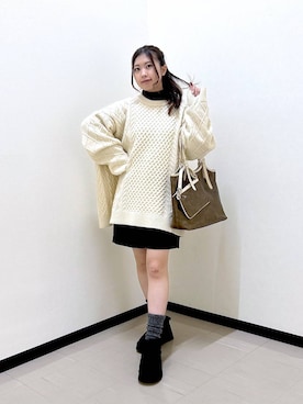 「アイテム（トートバッグ）」を使った、もっちゃんさん（レディース・156cm・20代）の冬コーディネート