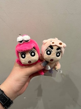 「LOWRYS FARM（ローリーズファーム）の【クレヨンしんちゃん】ぬいキーホルダー 826683/GOODS（キーホルダー、その他）」を使った、もっちゃんさん（レディース・156cm）の夏コーディネート