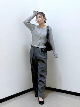 「アイテム（シュシュ）」を使った、もっちゃんさん（レディース・156cm）の秋コーディネート