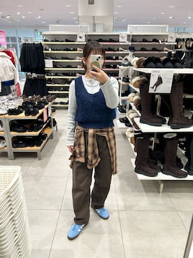 「アイテム（チノパンツ）」を使った、memeさん（レディース・158cm）の秋コーディネート