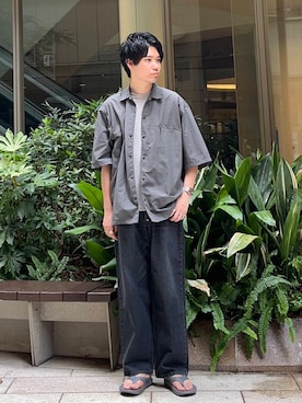 「アイテム（サンダル）」を使った、真鍋　嘉淳さん（メンズ・181cm）の夏コーディネート