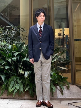 「季節の変わり目羽織コーデ」｜真鍋　嘉淳さん（メンズ・181cm）の秋コーディネート