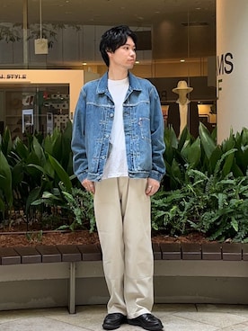 「アイテム（ローファー）」を使った、真鍋　嘉淳さん（メンズ・181cm）の夏コーディネート